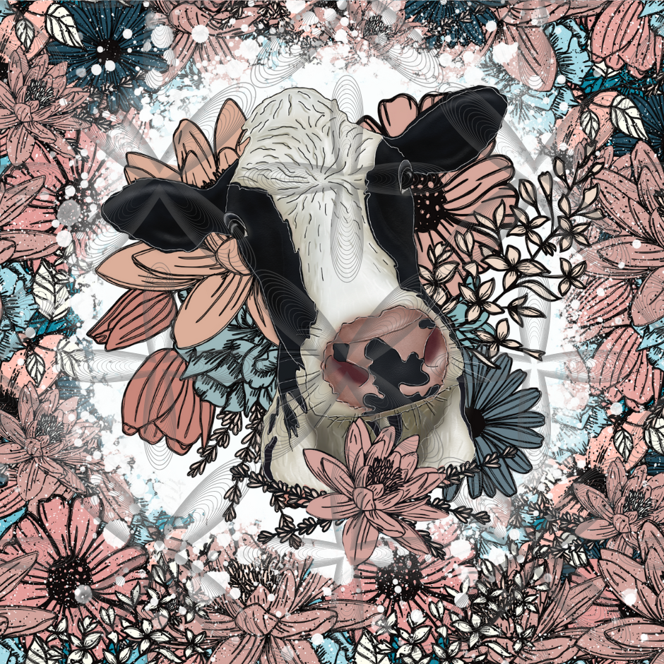 Floral Cow 20 oz Tumbler