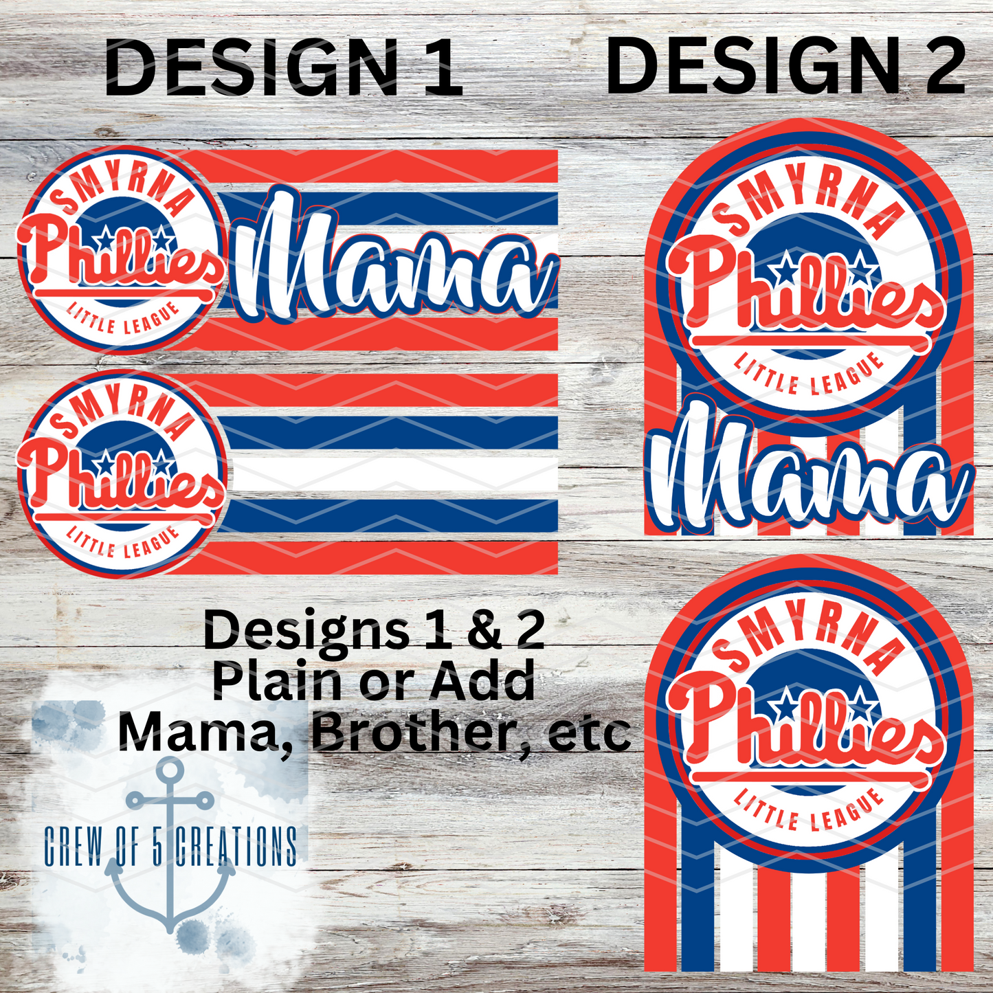 Smyrna Phillies (6 Design Options)