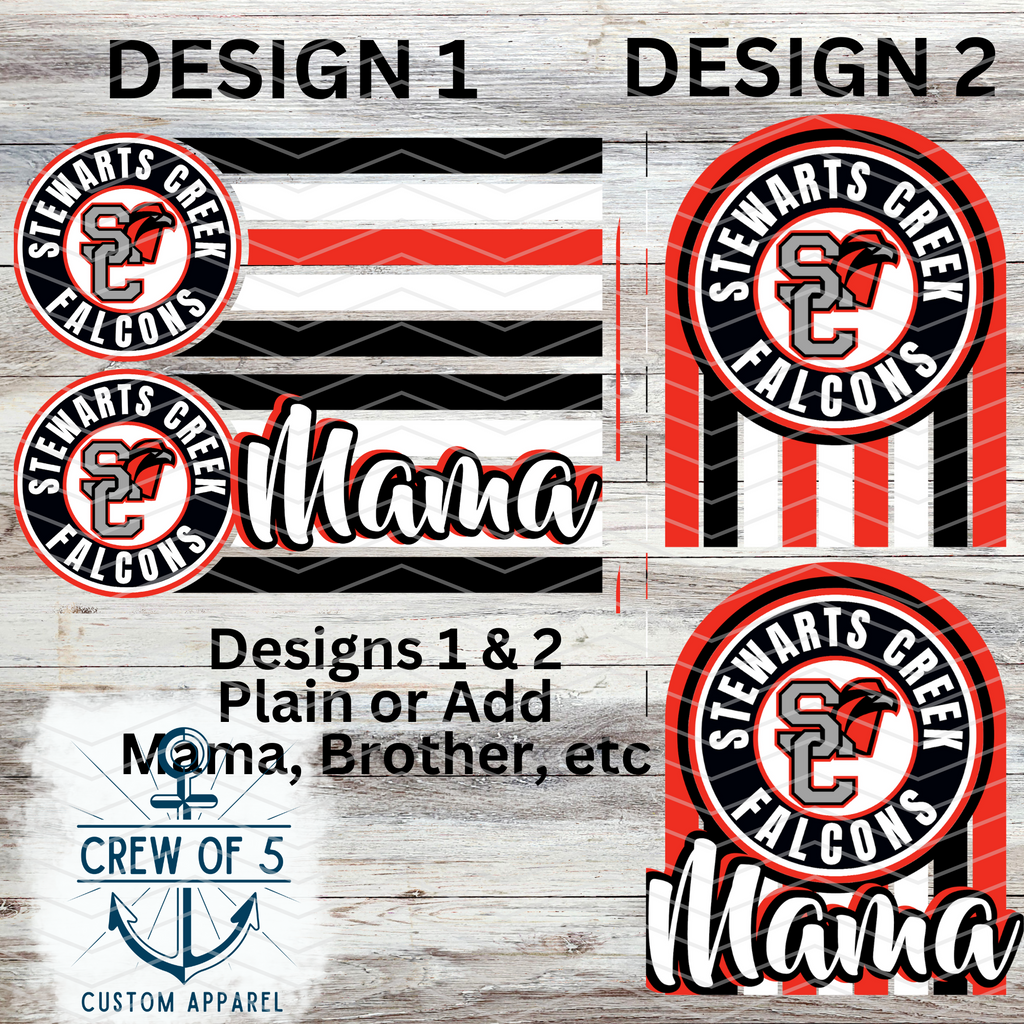 Stewarts Creek Falcons (6 Design Options)