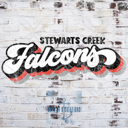 Retro Stewarts Creek, Cardinals, Falcons, RedHawks, Creek XC & Robotics Custom Tie Dye Short