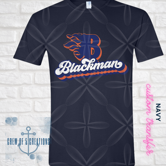 Blackman & Blackman Blaze Custom Short or Long Sleeve Tee (Multiple Colors)