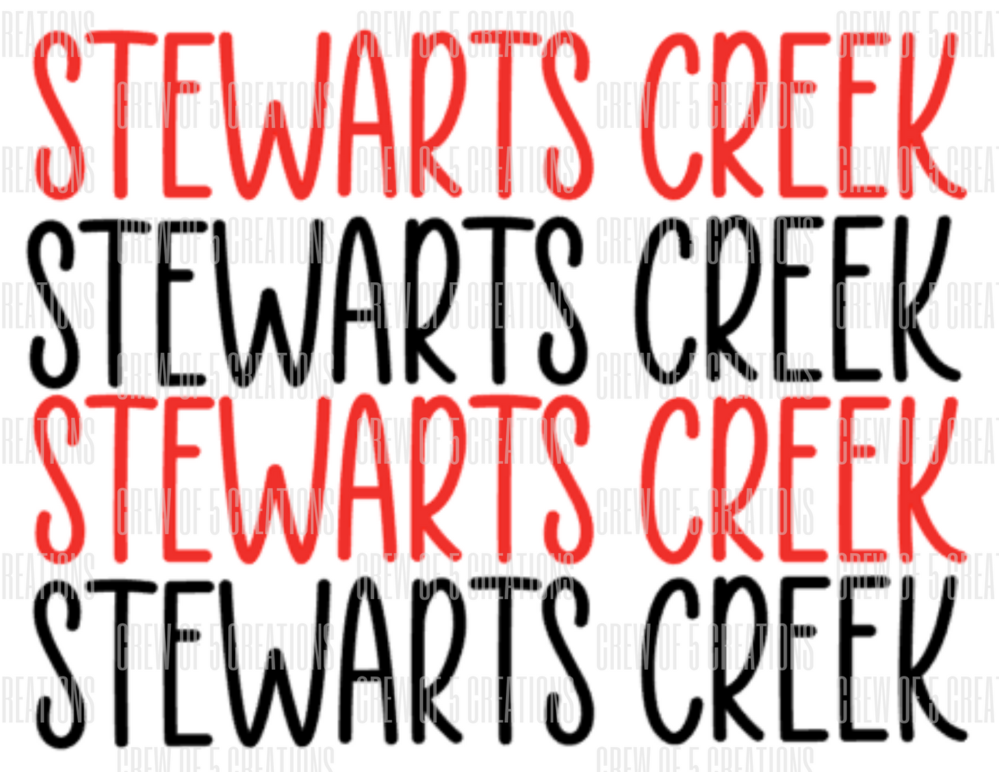 Stewarts Creek Splatter (Multiple Mascots & Options)
