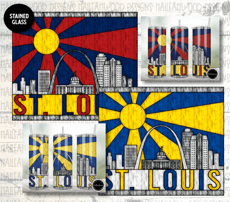 Stained Glass St. Louis City Skyline Sublimation Tumbler