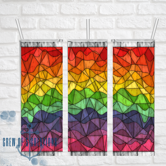 Stained Glass Rainbow Sublimation Tumbler