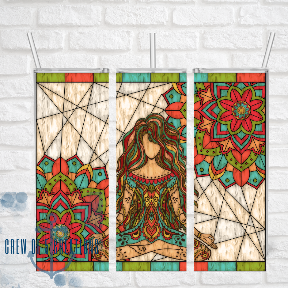 Stained Glass Zen Girl Sublimation Tumbler