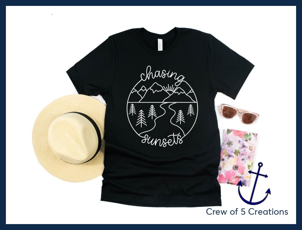 Chasing Sunsets (Two Color Options) Adult Shirts