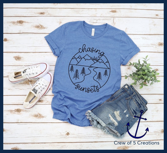 Chasing Sunsets (Two Color Options) Adult Shirts
