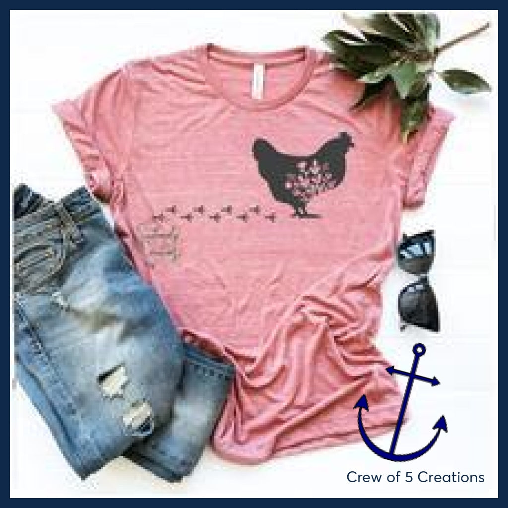 Floral Chicken Adult Shirts