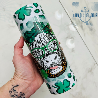 St. Patty's Highland Cow 20 oz Tumbler