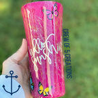 Hello Sunshine Sunflower Butterflies 16 oz Custom Travel Coffee Mug