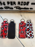 Stewarts Creek Neoprene Chapstick Holder Key Ring (Reverse Carbon Black or Leopard)