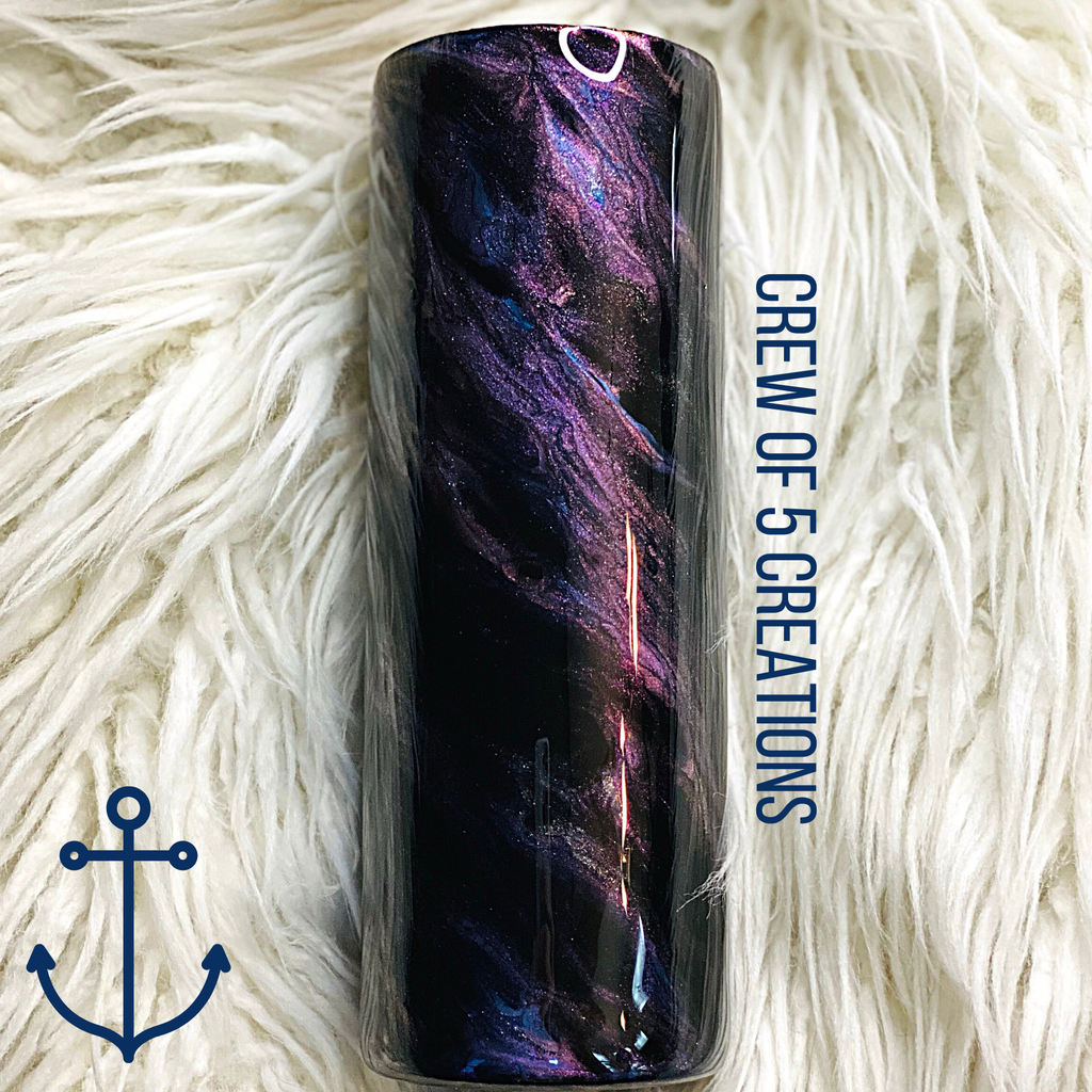 Purple & Black Marble 20 oz Custom Skinny Tumbler