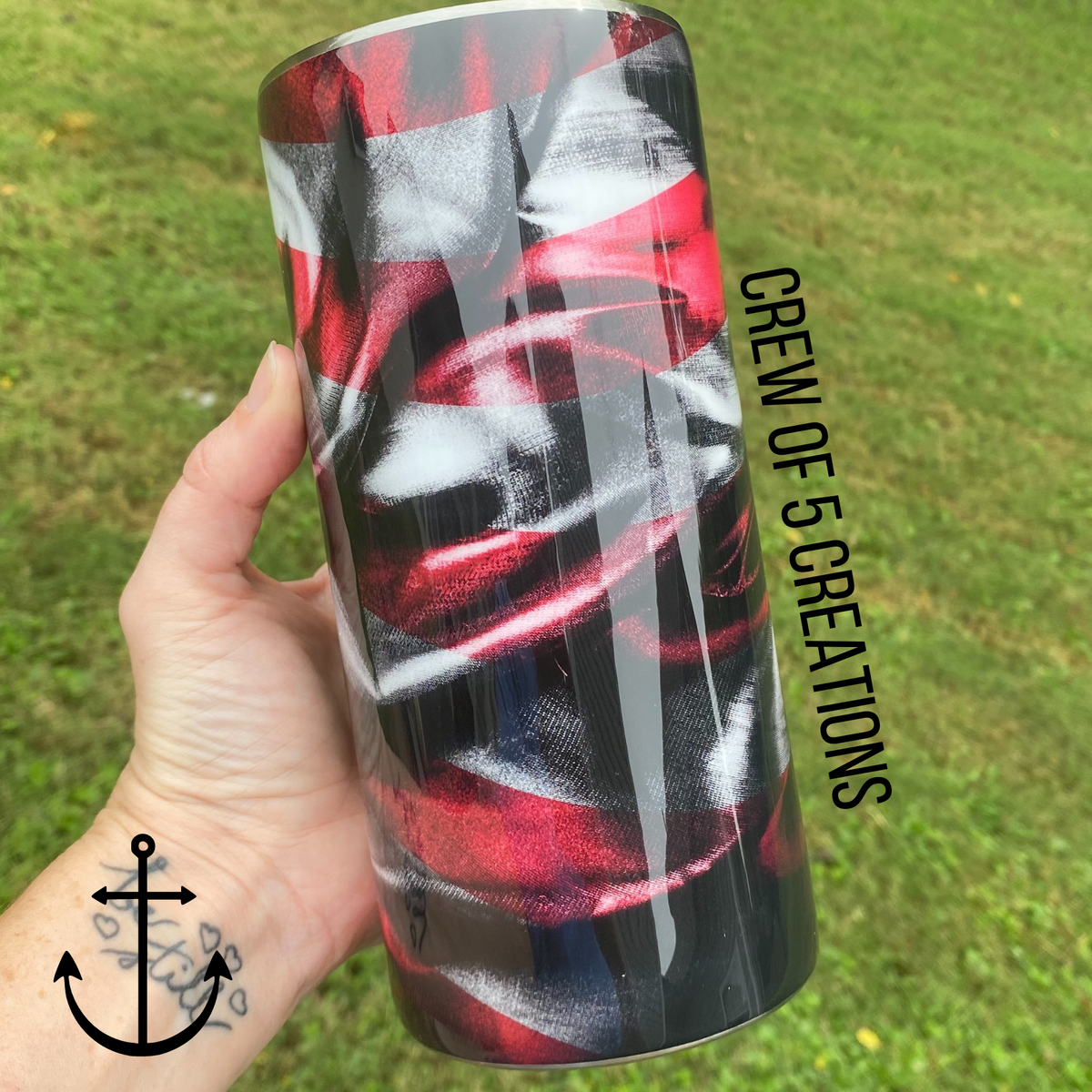 Dark US Flag Custom 20 oz Fatty Tumbler