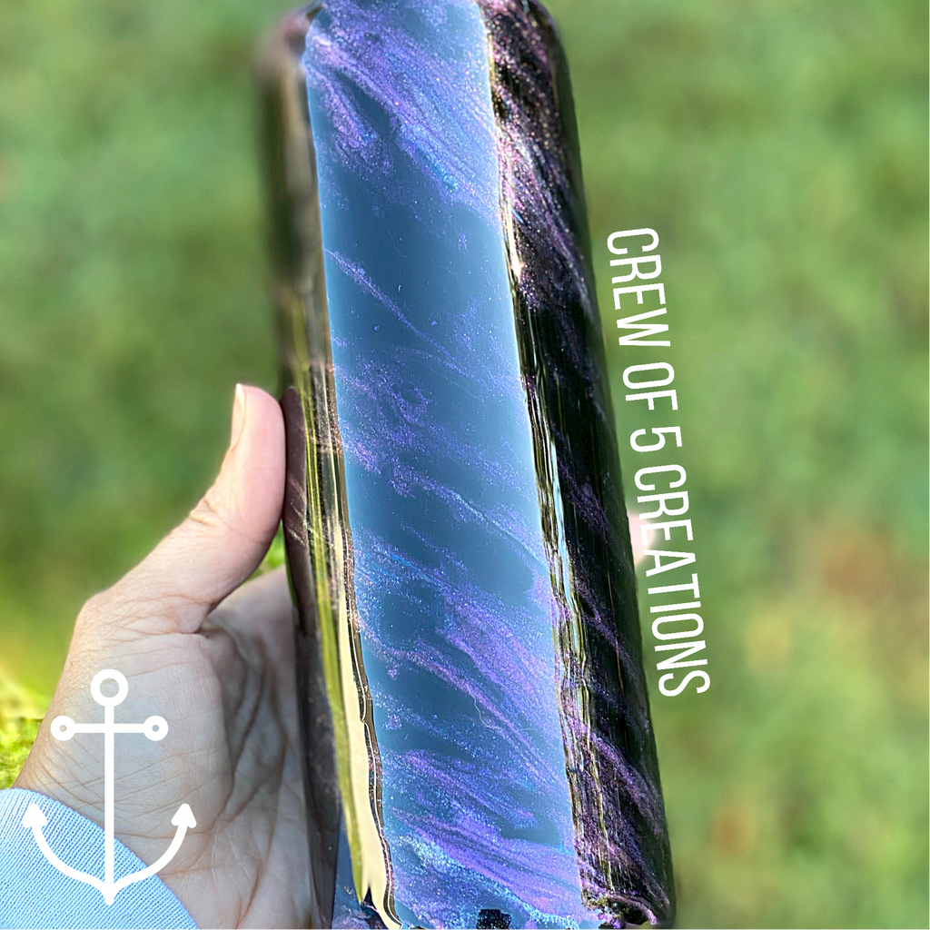 Purple & Black Marble 20 oz Custom Skinny Tumbler