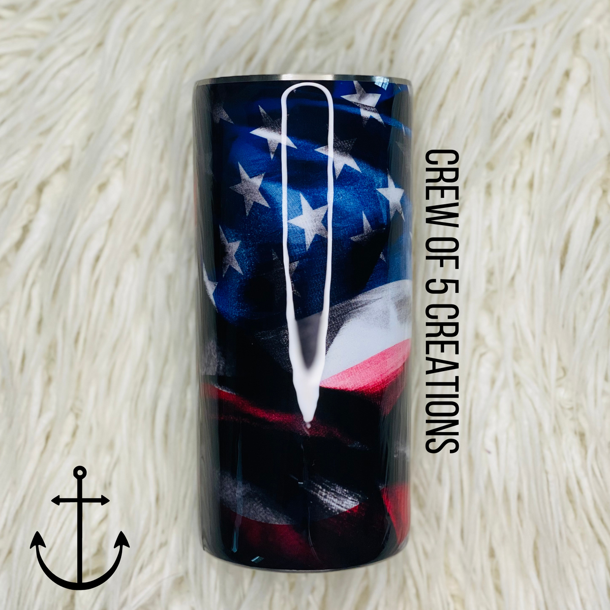 Dark US Flag Custom 20 oz Fatty Tumbler