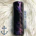 Purple & Black Marble 20 oz Custom Skinny Tumbler