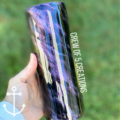 Purple & Black Marble 20 oz Custom Skinny Tumbler