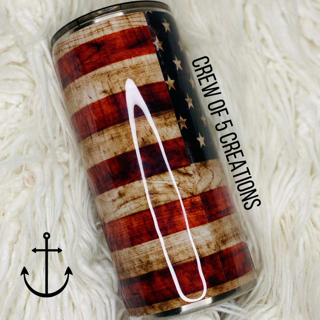Woodgrain Flag Custom 22 oz Fatty Tumbler