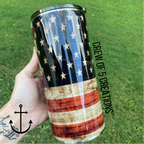 Woodgrain Flag Custom 22 oz Fatty Tumbler