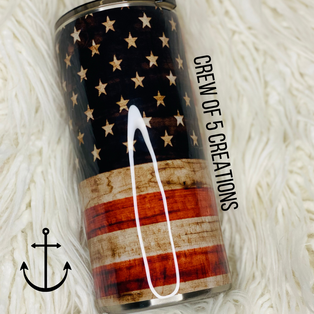 Woodgrain Flag Custom 22 oz Fatty Tumbler