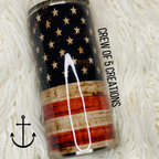 Woodgrain Flag Custom 22 oz Fatty Tumbler