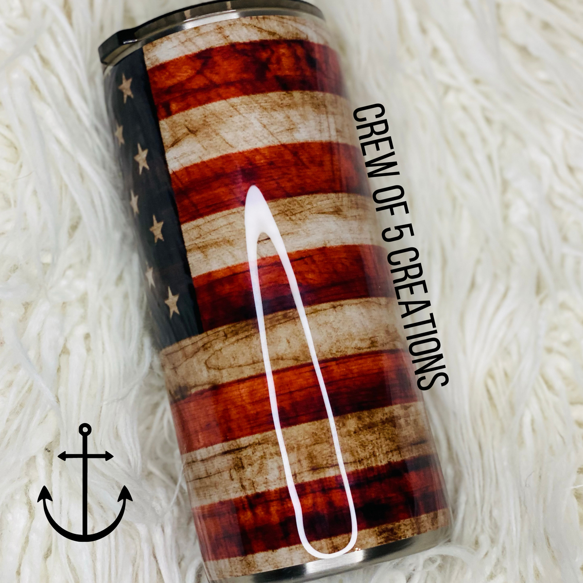 Woodgrain Flag Custom 22 oz Fatty Tumbler