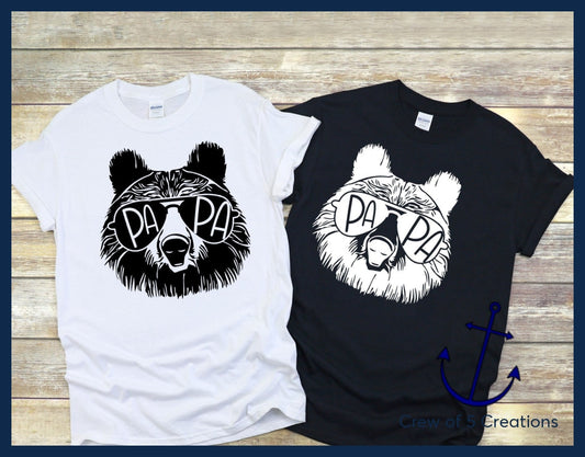 Papa Bear - White Design Adult Shirts