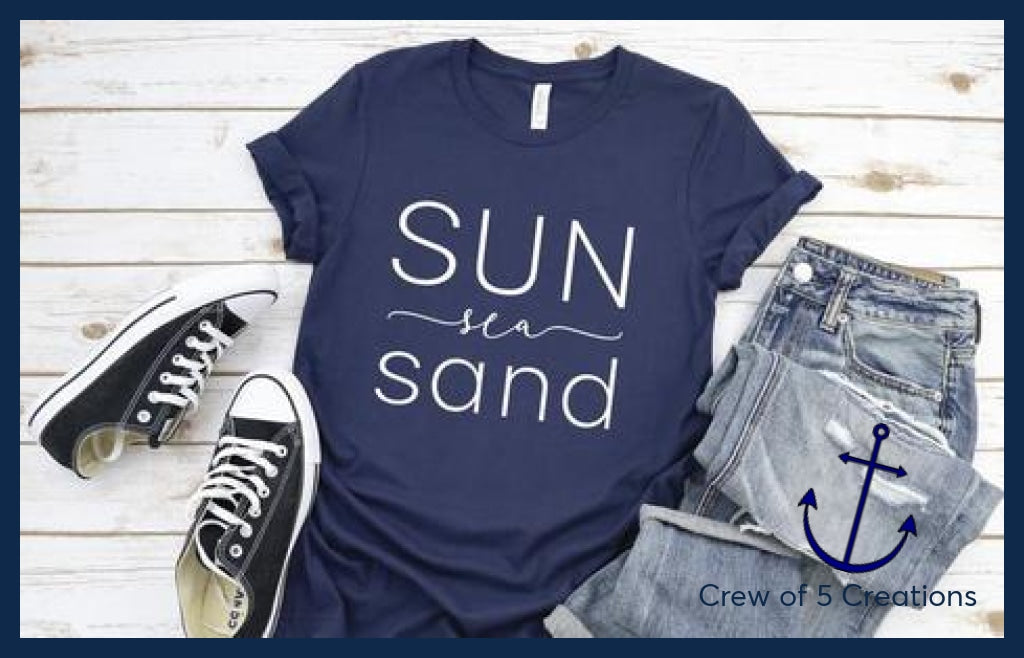 Sun Sea Sand Adult Shirts