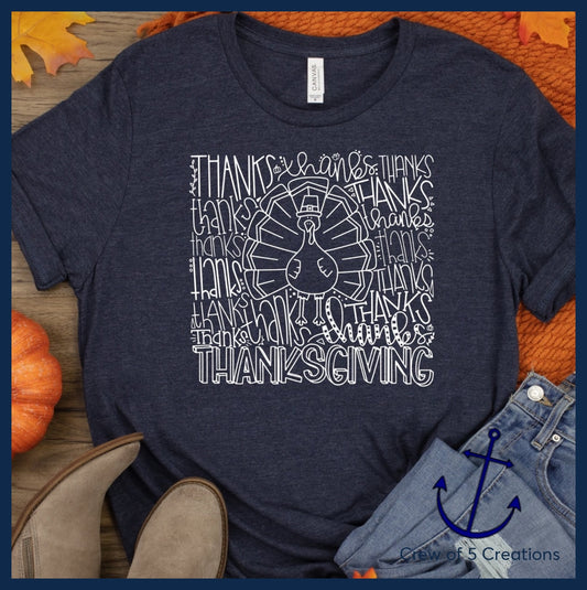 Thanksgiving Typography Adult Shirts